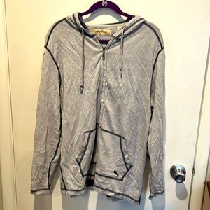 Tommy Bahama Zip Up Hoodie Gray L NWT